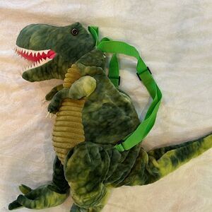 Backpack Dinosaur Plush Soft Textured Realistic Green